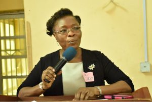 Director of SIWES, Prof. Grace Sokoya delivering her Opening Remarks at the Training