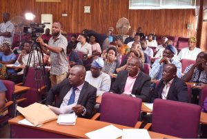 A cross-section of battery of newsmen, Deans, Heads of Departments and Directors at the Press Conference on the presentation of Certificate of Registration of FUNAAB ALPHA to the University