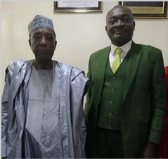 The Honourable Minister of Agriculture and Rural Development, Alhaji Sabo Nanono (Left), with the Vice-Chancellor, Prof. Kolawole Salako 