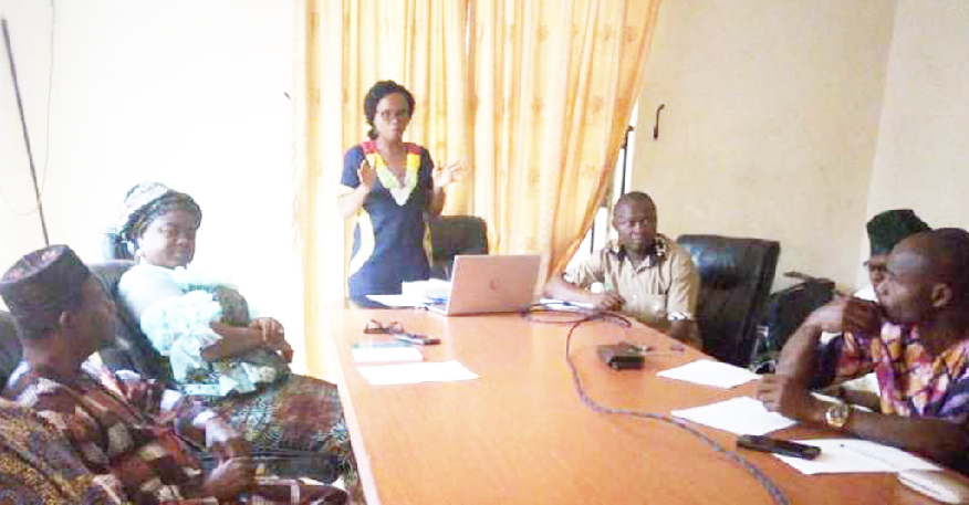 Dean, Student Affairs, Prof. Mobolaji Omemu (Standing) addressing members of staff of the Division
