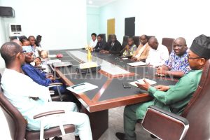 Representative of the Vice-Chancellor and the Deputy Vice-Chancellor, Development, Prof. Olawale Dairo during the meeting with the visiting NUC Accreditation Team Credit: Gbolahan Lawal
