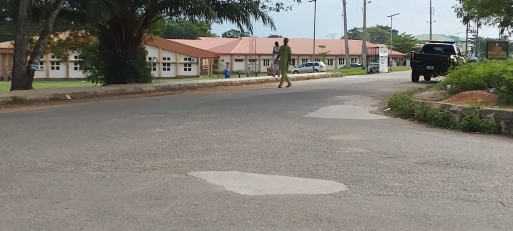 The repaired portion of the road at the Postgraduate School intersection Credit: Ridwan Sulaiman