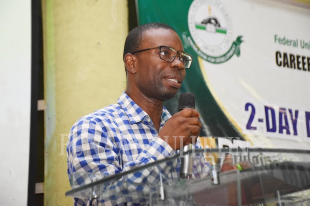 Representative of the Chairman, Benchmarking and Employability Committee and the Dean, COLAMRUD, Prof. Emmanuel Fakoya addressing the participants at the closing ceremony Credit: Gbolahan Lawal