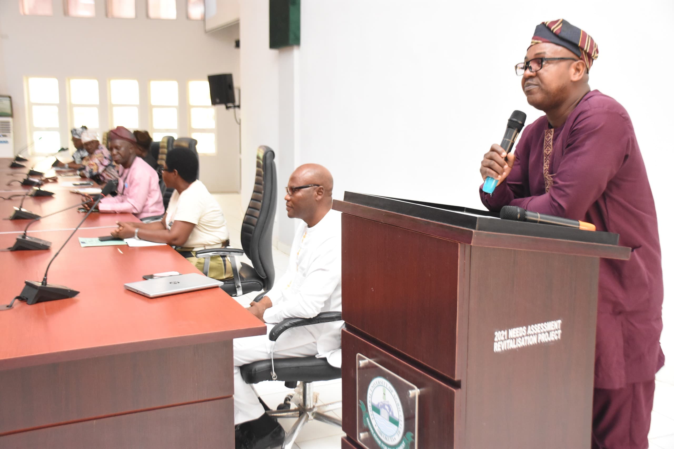 Representative of the Vice-Chancellor and the Deputy Vice-Chancellor (Development), Prof. Olawale Dairo addressing participants at the Opening Session of the FUNAAB's maiden International Conference on Climate-Smart Agriculture Credit: Gbolahan Lawal