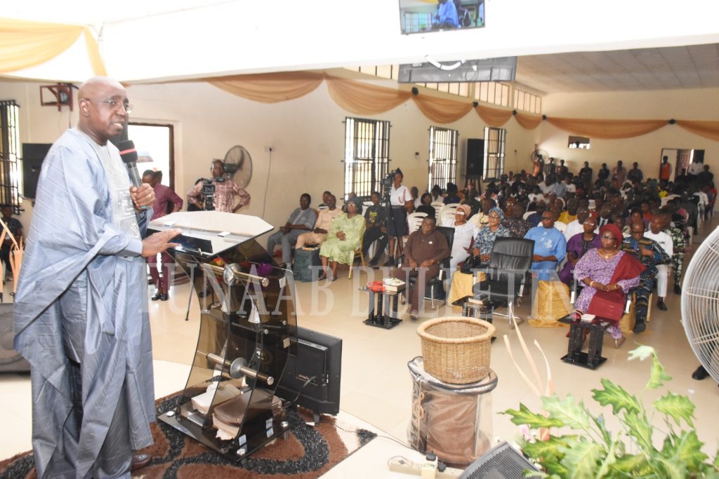 The Vice-Chancellor, Prof. Babatunde Kehinde assuring the congregation on the Management's resolve to sustain the University’s flourishing legacy Credit: Gbolahan Lawal