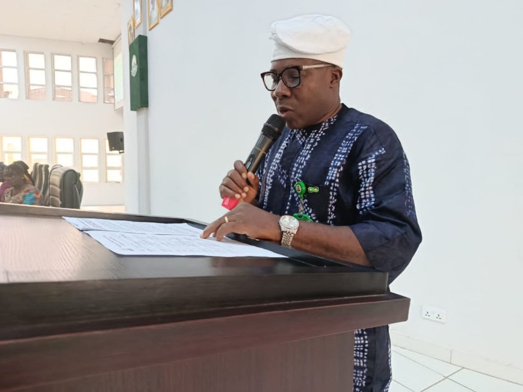 Representative of the Vice-Chancellor and the Deputy Vice-Chancellor, Academic, Prof. Olusegun Idowu during the event_ Credit: Joy Adeyiga