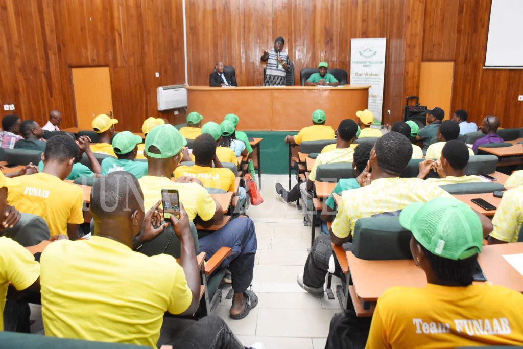 The Vice-Chancellor, Prof. Babatunde Kehinde addressing the athletes during the Special Recognition Ceremony held in their honour Credit: Gbolahan Lawal