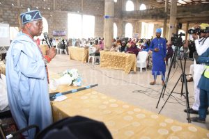 The Pro-Chancellor and Chairman, Governing Council, HRM Oba Rasheed Ayotunde Olabomi, Odundun IV, Asoludero, delivering the Special Address at the 36th Ramadan Lecture Credit: Gbolahan Lawal