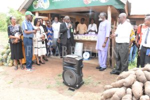 The Vice-Chancellor, Prof. Babatunde Kehinde addressing the gathering, before declaring the sales open Credit: Gbolahan Lawal