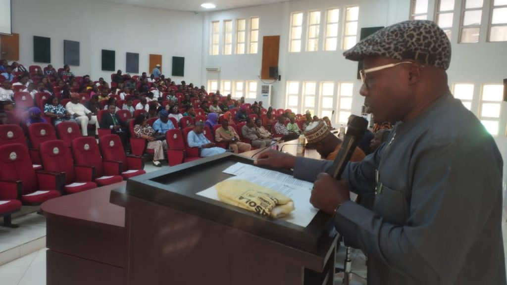 The representative of the Vice-Chancellor and the Deputy Vice-Chancellor, Academic, Prof. Olusegun Idowu delivering the Vice-Chancellor's Opening Address during the 4th Conference of COLBIOS Credit: Emeka Oluka