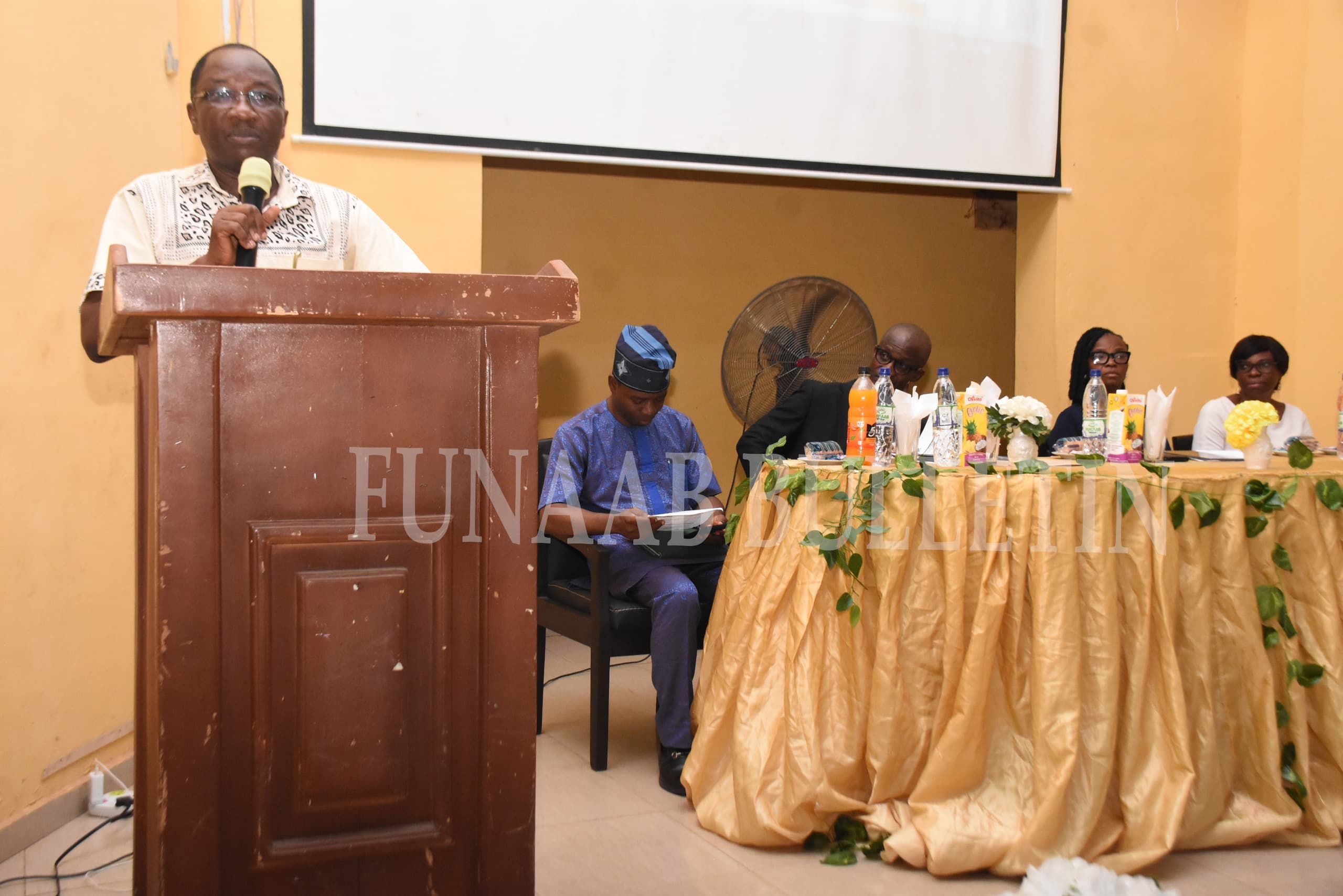 Representative of the Vice-Chancellor and the Dean, PG School, Prof. Olusiji Sowande delivering the VC's speech at the Workshop Credit: Gbolahan Lawal
