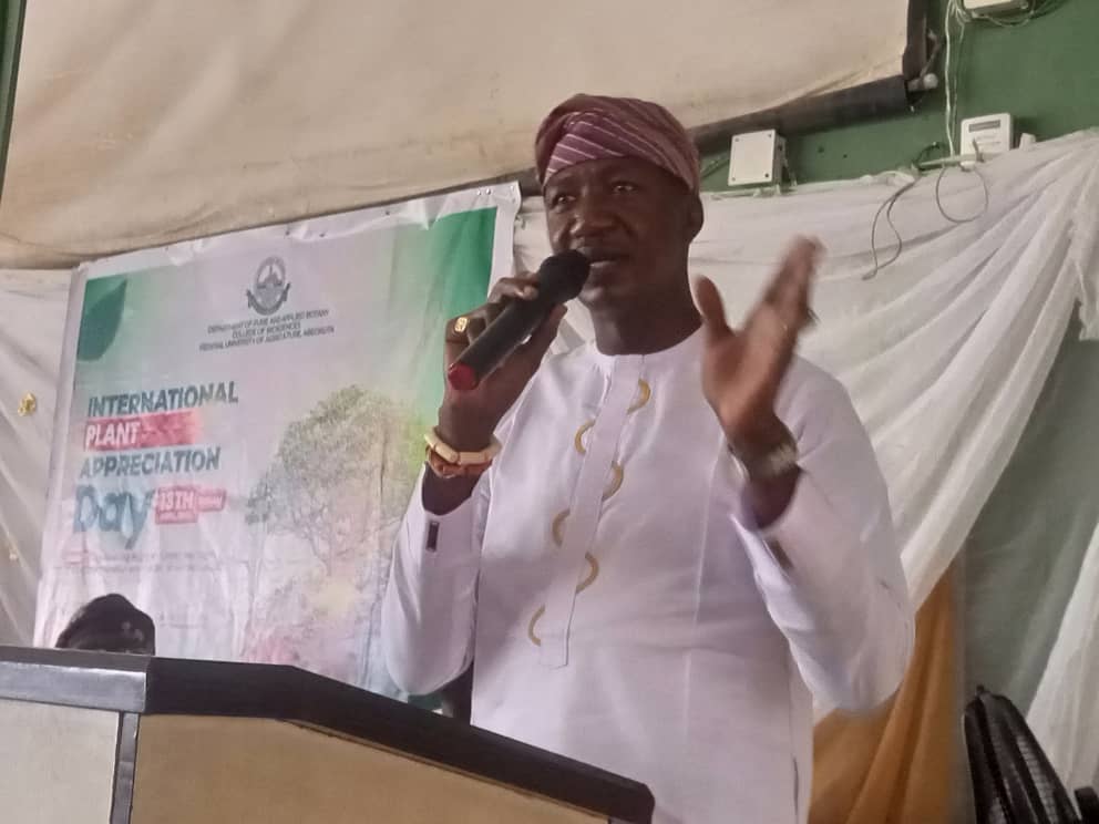 The Provost, Federal College of Forestry, Ibadan, Prof. Ibrahim Lawal, delivering the Keynote Lecture Credit: Olaoye Oyewole