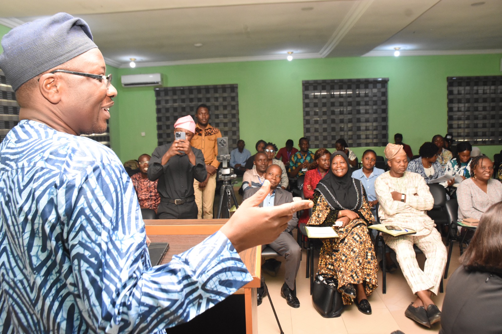 Representative of the Vice-Chancellor and the Dean, PG School, Prof. Olusiji Sowande giving the VC's Opening Remarks at the event Credit: Gbolahan Lawal