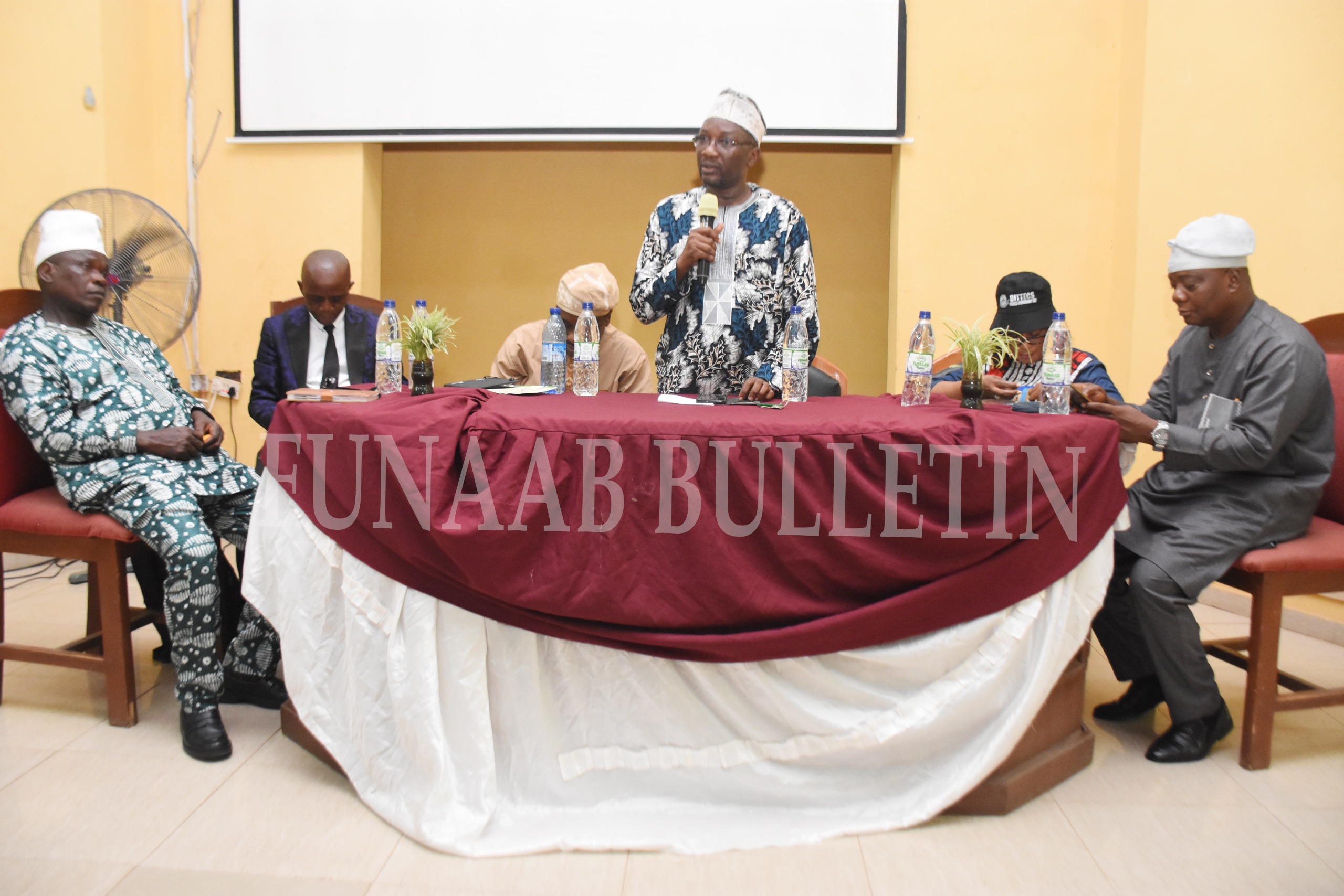 Representative of the Vice-Chancellor and the Dean, PG School, Prof. Olusiji Sowande addressing the participants of the 2026 World Laboratory Day held in FUNAAB Credit: Gbolahan Lawal