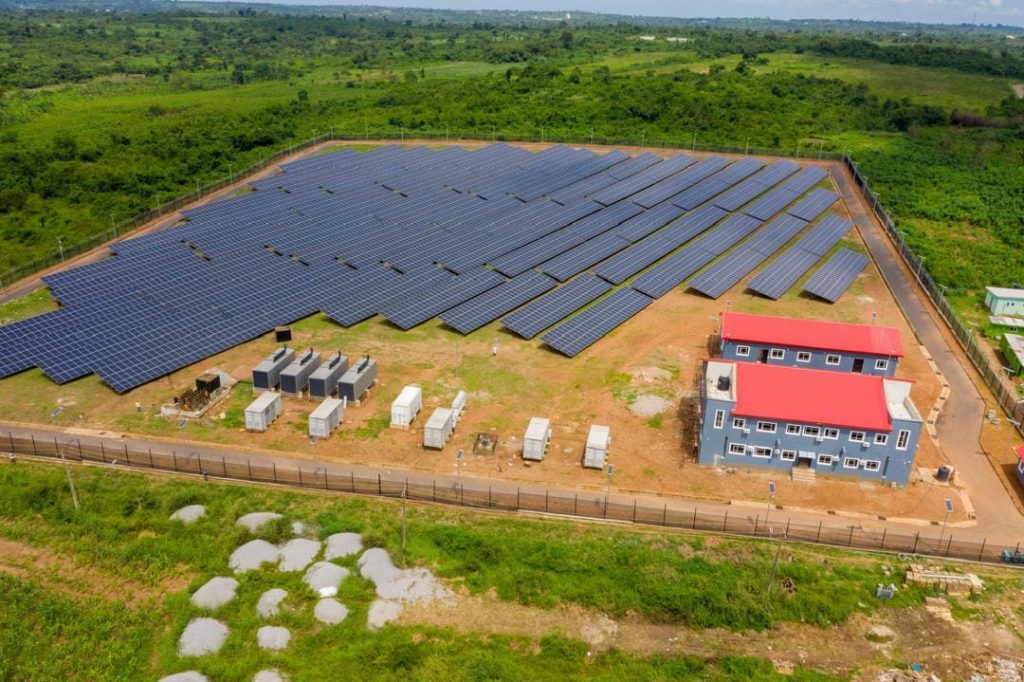 Aerial view of the 3.2 MW Hybrid Solar Power Station